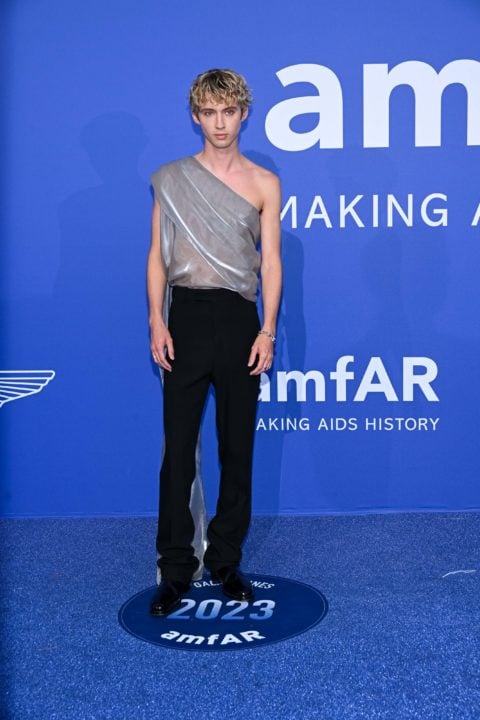 Troye Sivan attends the AmfAR Gala in Cannes